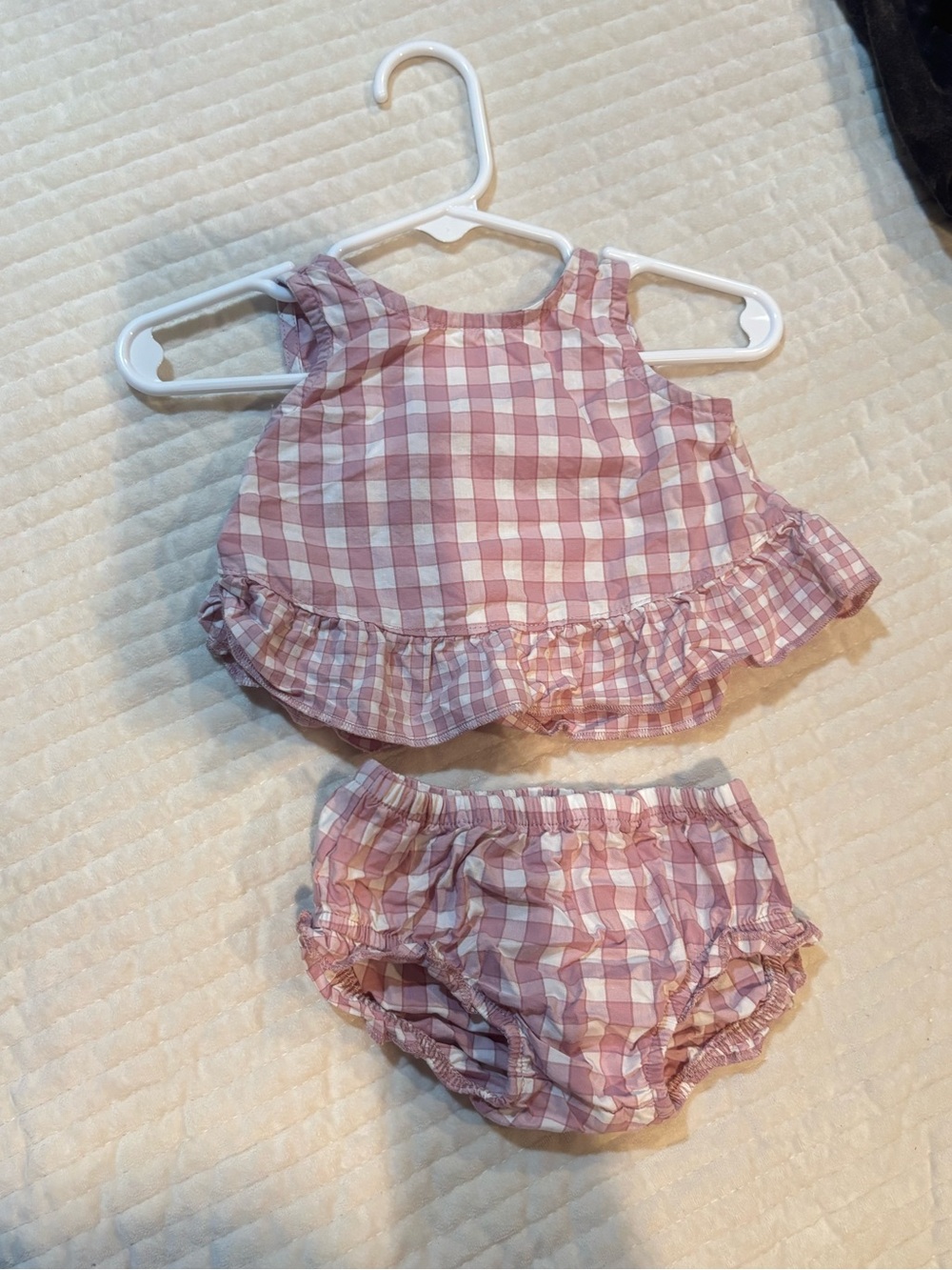 Carter’s Pink Gingham Ruffle Baby Two-Piece Set